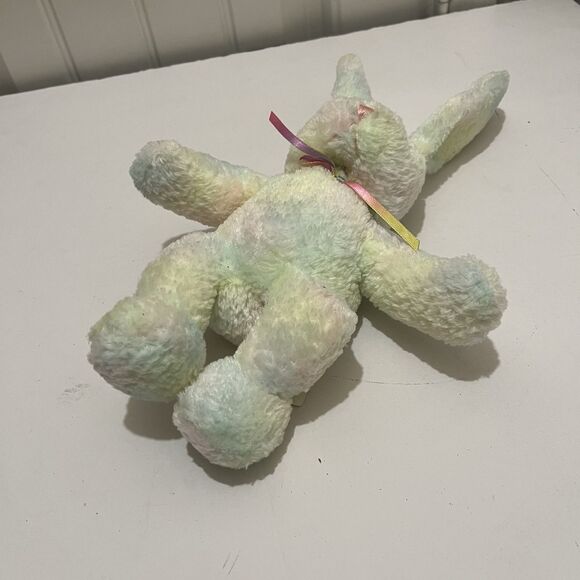 Fiesta 8" Rainbow Tie Dyed Bean Bag Kohair Bunny Rabbit Floppy Ears Plush Toy - Picture 10 of 10